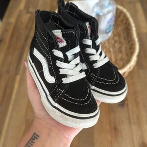Vans Kids Black and White High-Top Sneakers